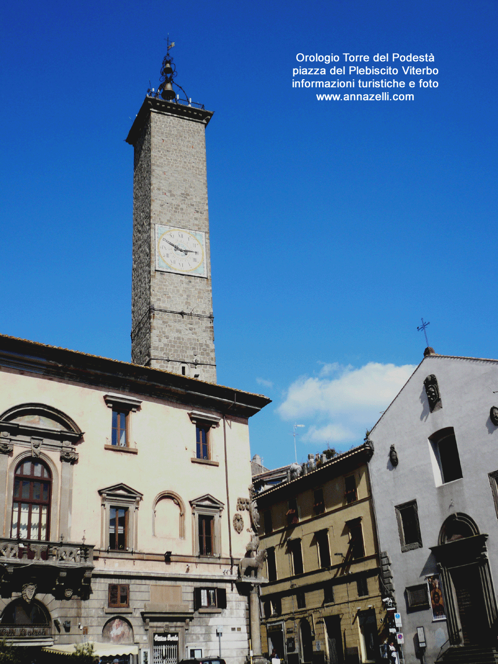 orologio torre del podestà viterbo piazza del plebiscito info turistiche e foto di anna zelli
